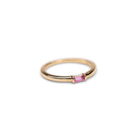 14k Pink Sapphire Baguette Ring