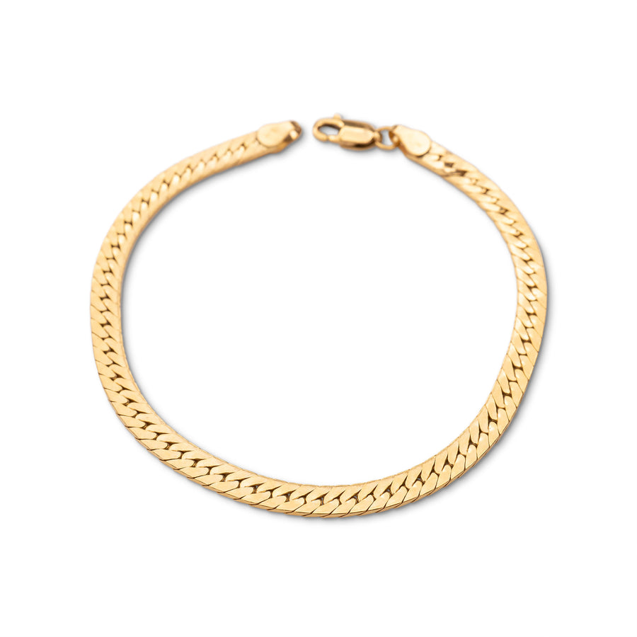 Gold 5mm Herringbone Bracelet