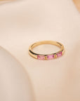 14k Triple Pink Sapphire Baguette Ring