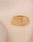 14k Gold Geometric Signet Ring