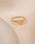 14k Gold Heart Signet Ring