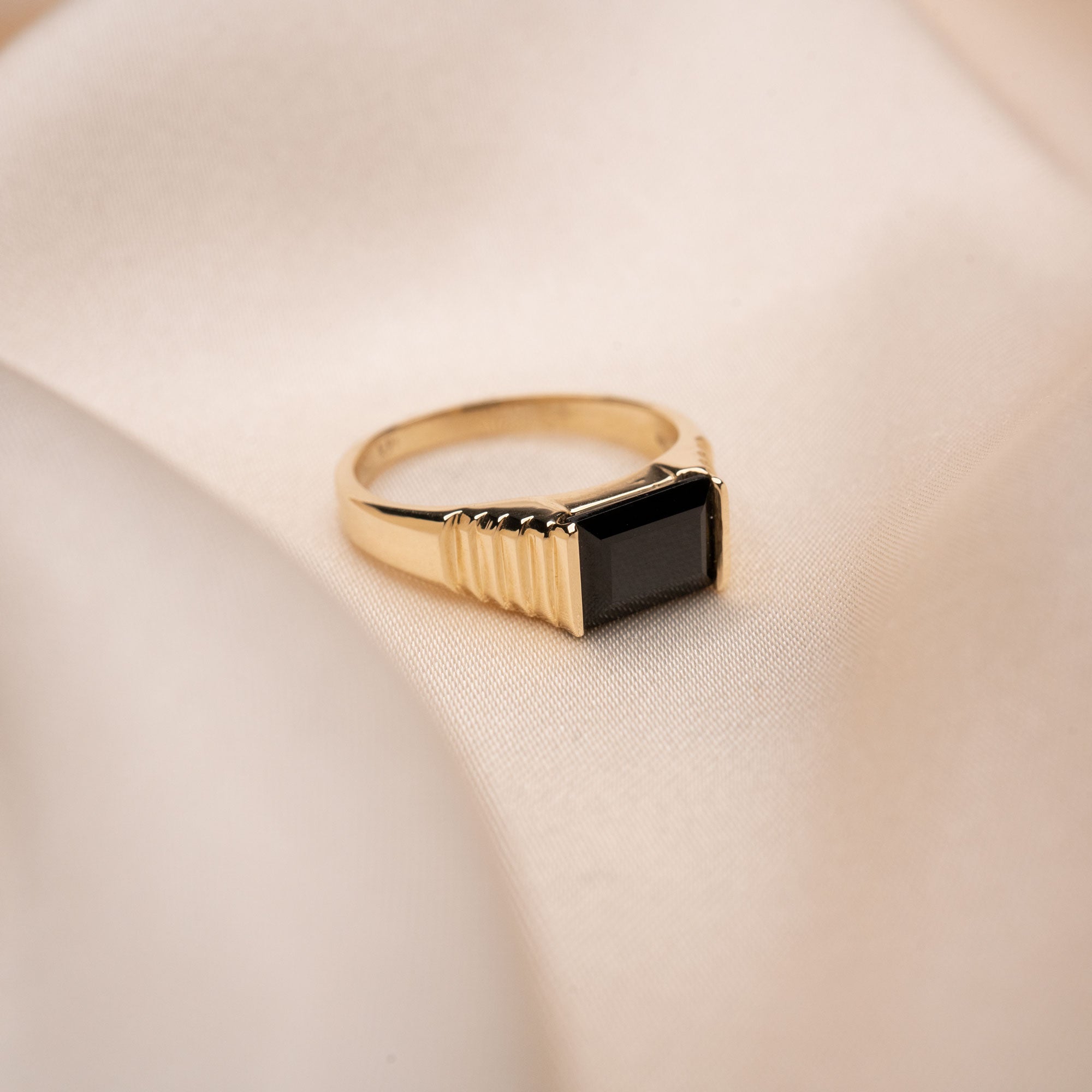 Black Onyx Pyramid Ring - Fine Jewelry