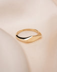 14k Gold Diamond Shaped Signet Ring