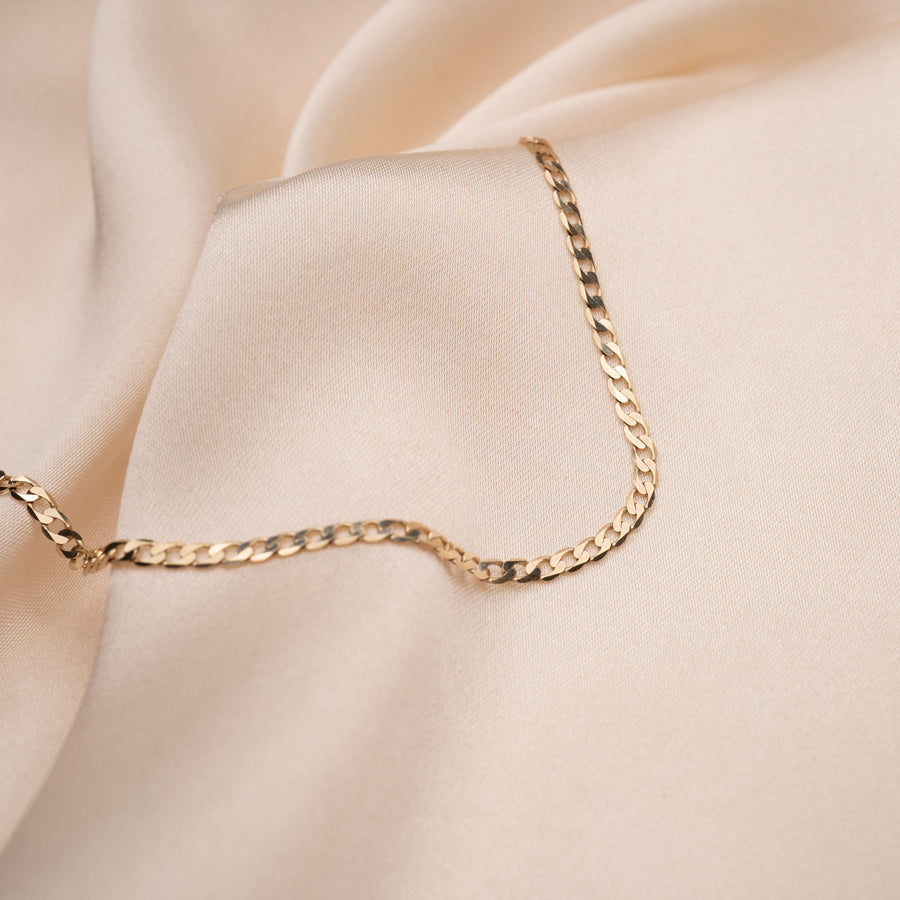 14k Gold Curb Link Necklace