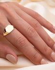 14k Gold Geometric Signet Ring