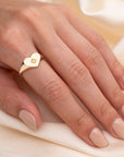 Diamond Heart Signet Ring - Fine Jewelry