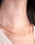 Gold Dapped Bar Necklace