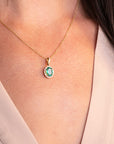 14k Oval Emerald Necklace