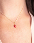 14k Gold Strawberry Necklace