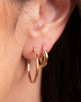 14k Solid Gold 15mm Clasp Hoops