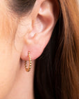 14k Gold Dotted Hoops