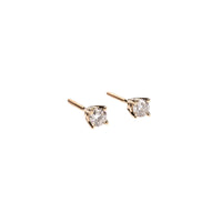 14k Round Diamond Studs