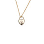 14k Diamond Padlock Heart Necklace