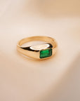 14k Emerald Dome Ring