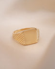 14k Square Signet Ring