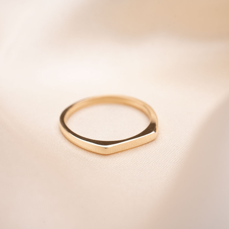 14k Gold Thin Signet Ring