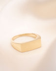 14k Gold Rectangle Signet Ring