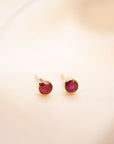 14k Ruby Bezel Studs