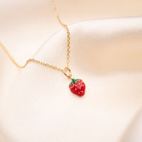 14k Gold Strawberry Necklace