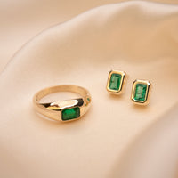 14k Bold Emerald Studs