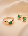 14k Emerald Dome Ring