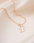 Gold Script Letter Necklace