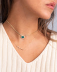 14k Emerald Halo Necklace .25 CTW