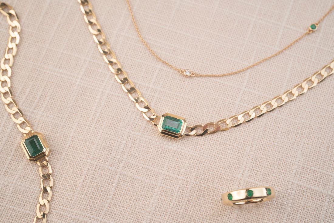 14k Emerald Neptune Necklace