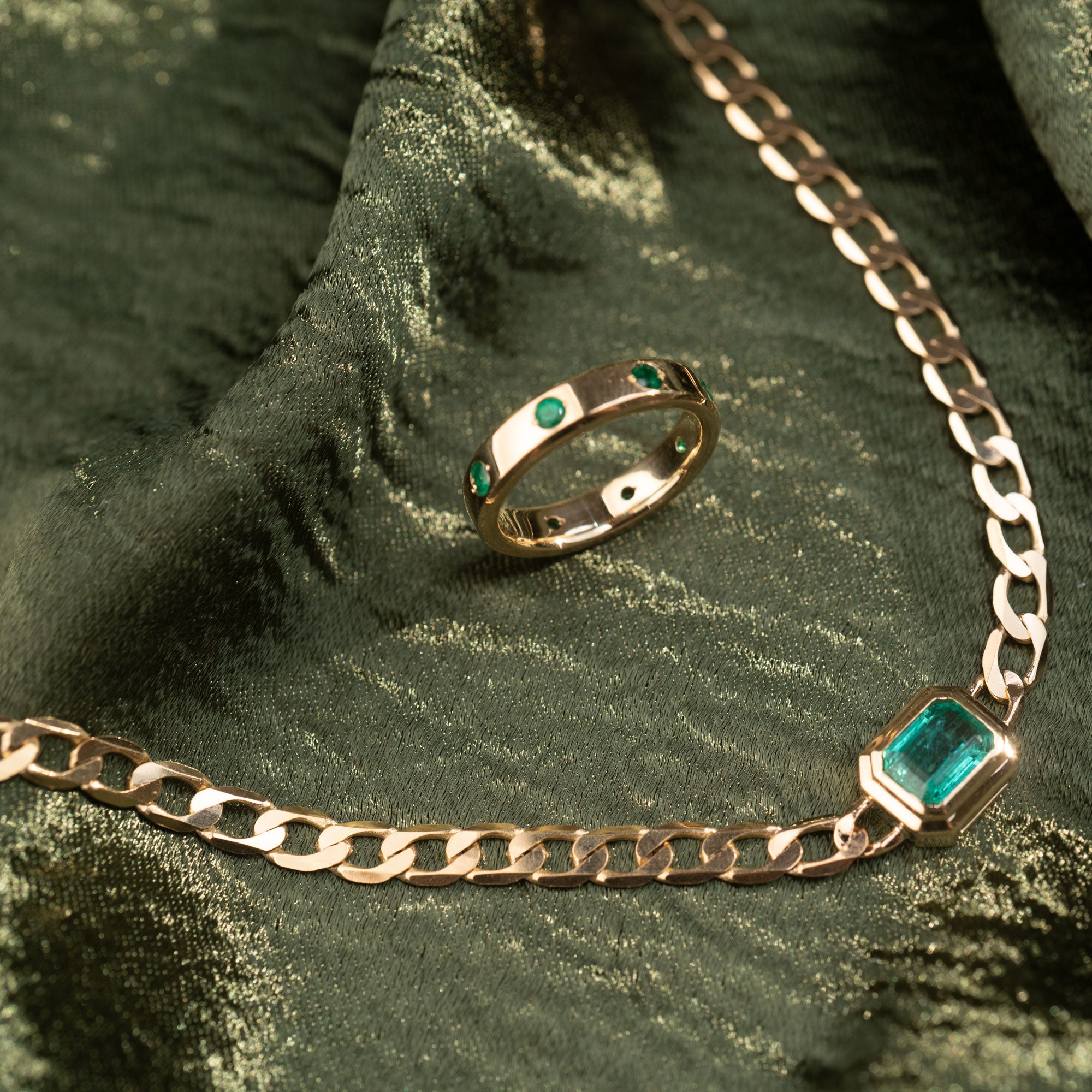 14k Emerald Neptune Necklace