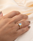 14k Moonstone Tiered Bezel Ring