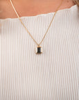 Black Onyx Tiered Bezel Necklace