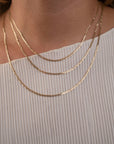 14k Thin Curb Link Necklace