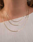 14k Thin Curb Link Necklace