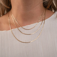 14k Thin Curb Link Necklace