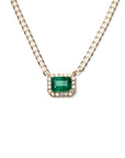 14k Emerald Halo Necklace .25 CTW