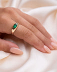 14k Emerald Dome Ring