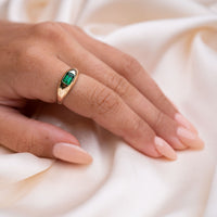 14k Emerald Dome Ring