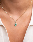 14k Oval Emerald Necklace