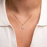 14k Diamond Crescent Moon Necklace .10 CTW