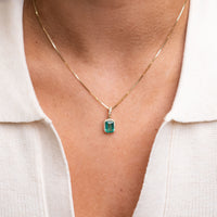 14k Emerald Diamond Necklace