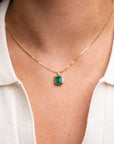 14k Emerald Tiered Bezel Necklace