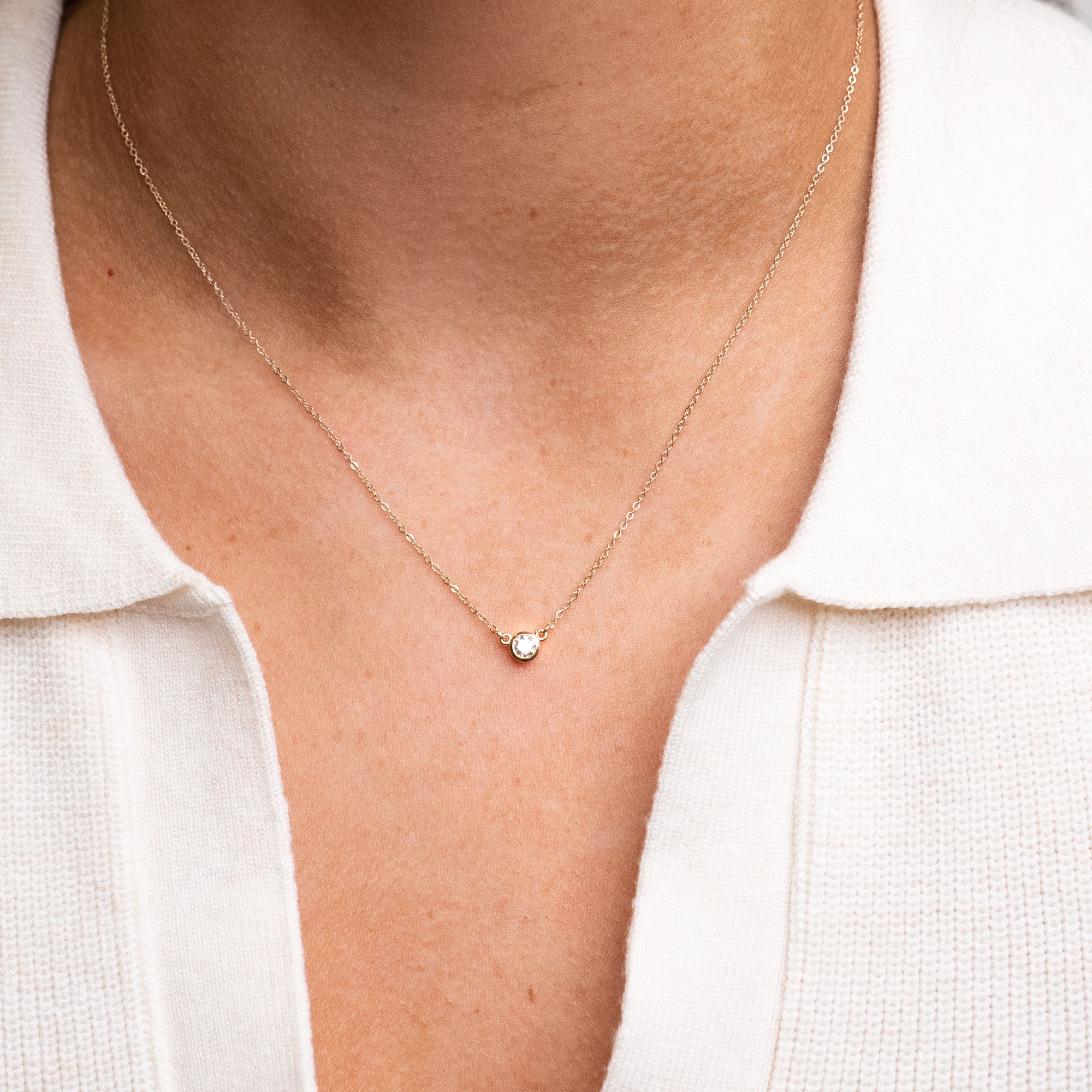 Diamond Bezel Necklace