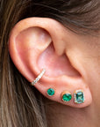 14k Emerald Halo Studs .16 CTW