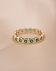 14k Emerald Eternity Band