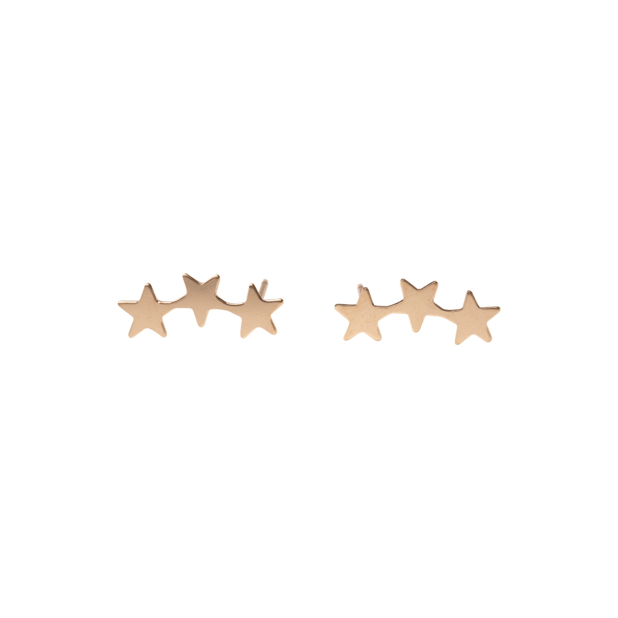 Gold Tri-Star Studs