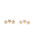 Gold Tri-Star Studs