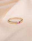 14k Pink Sapphire Baguette Ring