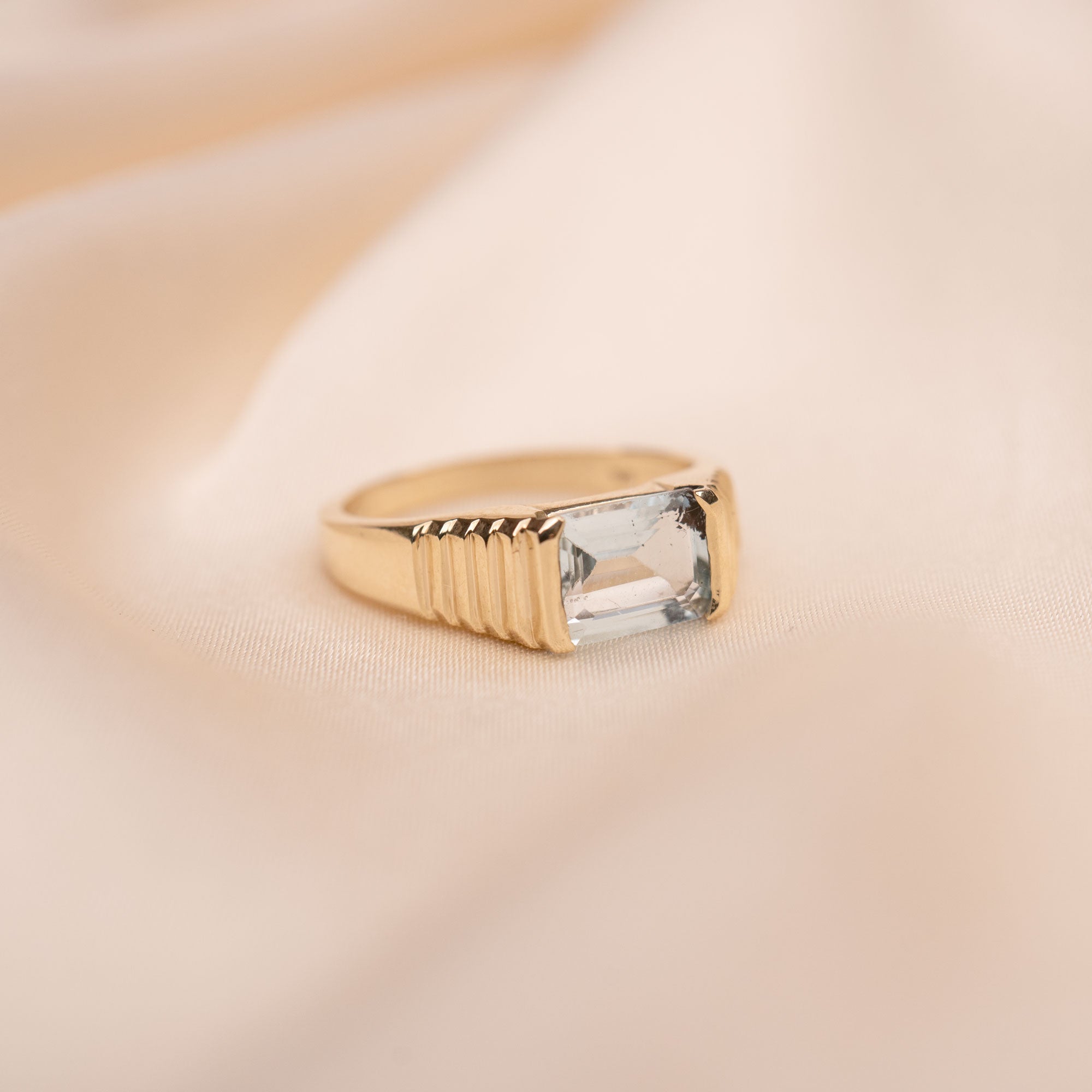 Aquamarine Pyramid Ring - Fine Jewelry