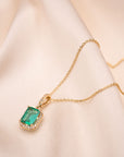 14k Emerald Diamond Necklace