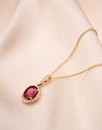 14k Oval Ruby Necklace